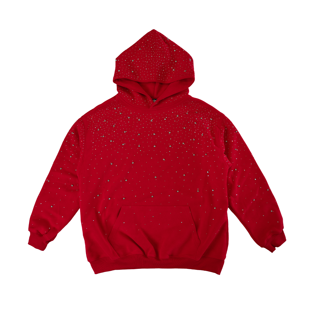 Exodo Rhinestone Hoodie (Red)