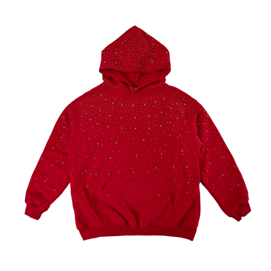 Exodo Rhinestone Hoodie (Red)